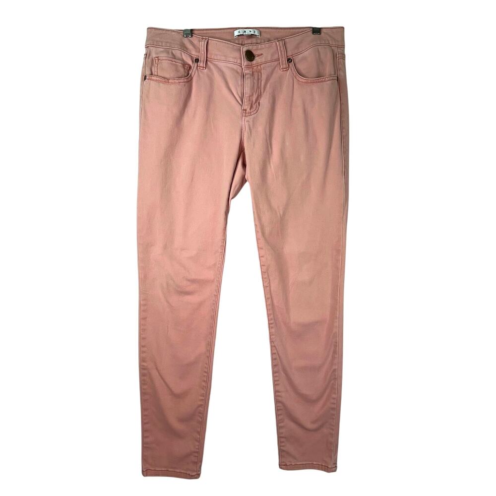 CAbi stretchy 5 pocket skinny jeans in nectar pink, size 8